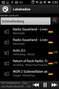 Screenshot: Radio-App im Test: Audials - Radio + Musik Sync - Lokale Radiosender